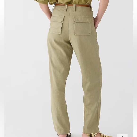 NWOT j crew timbered khaki Seaside cargo pant in linen-TENCEL™ lyocell blend - Picture 3 of 5